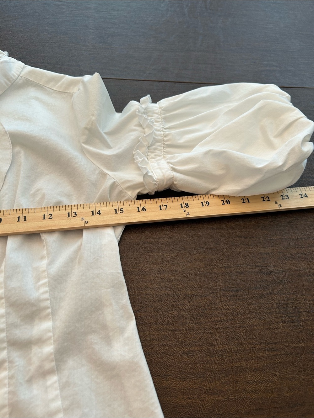 bebe White Ruffled Puff-Sleeve Button Down Shirt - Picture 7 of 9
